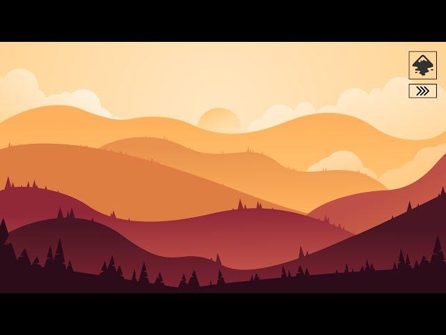 MOUNTAINS UNDER EVENING SKY | Inkscape Speed Art Tutorial