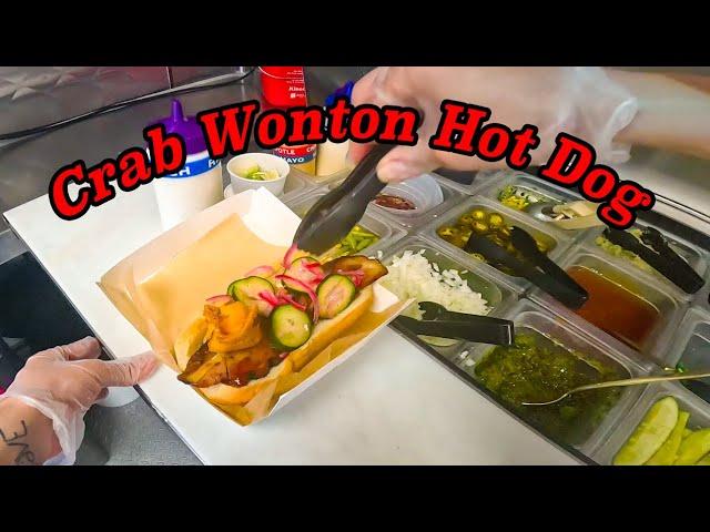 CRAB WONTON ON A HOT DOG | PRETTY ODD WIENERS