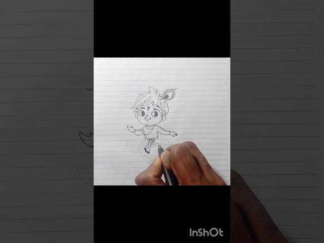 Krishna drawing /easy drawing #shorts #youtubeshorts #youtubepartner #drawing  #creativeart