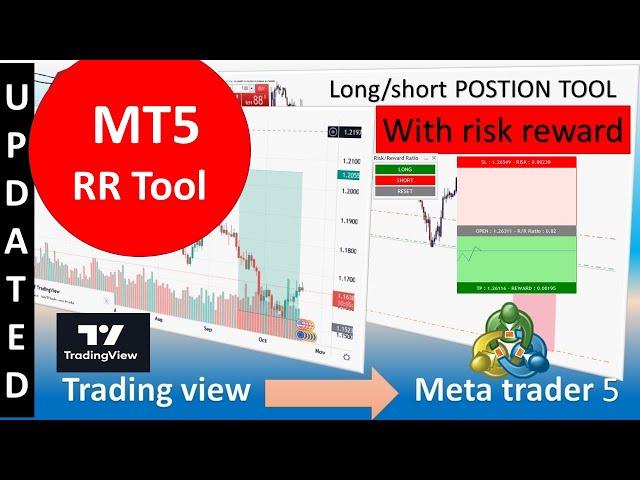 How to use Long/Short Position tool in  MT5 similar to Trading View [Updated 3]#trading #mt5 #rrtool