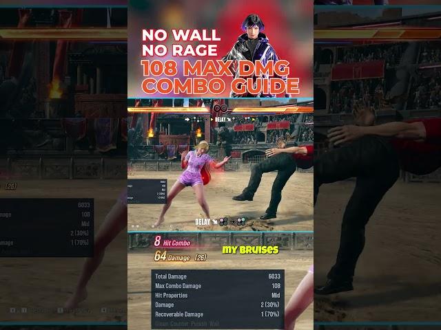 TEKKEN 8 Reina Combo Guide 108 Max Damage No Wall No Rage