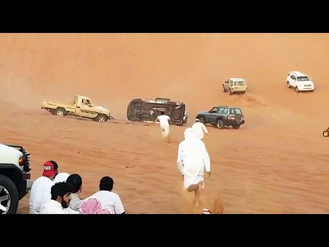 Nissan Safari And Toyota punki Accident in Desert Safari Dubai