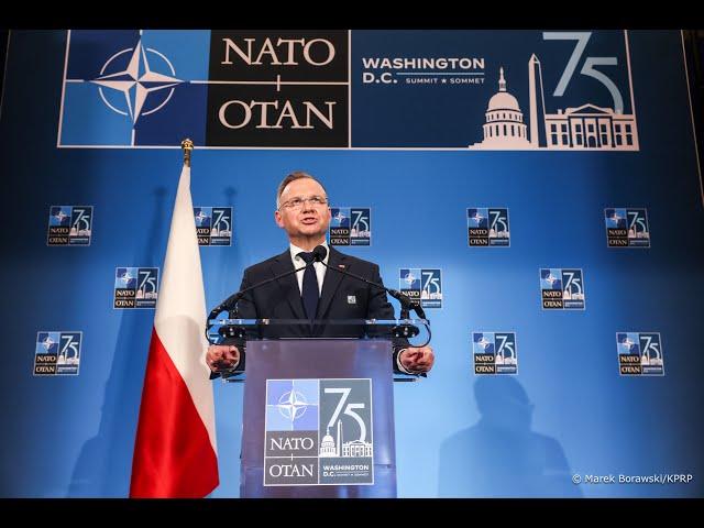 Waszyngton. Spotkanie Prezydenta RP z przedstawicielami mediów podsumowujące Szczyt NATO