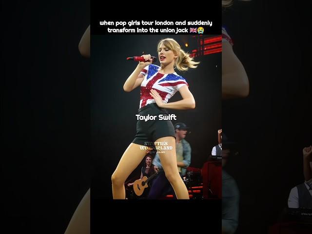 when pop girls tour LONDON and suddenly become the Union flag  | #taylorswift #shorts