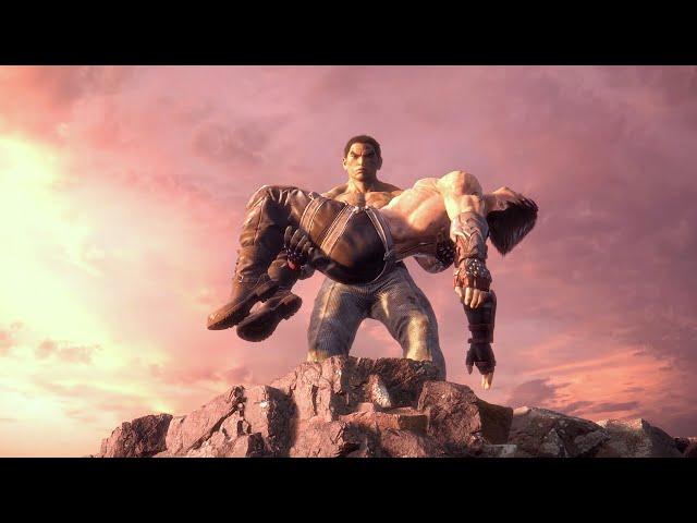 TEKKEN 8 Secret Ending - Kazuya Throws Jin Off Cliff Scene 2024 (PS5) 4K 60FPS