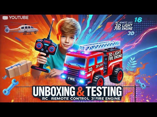 Rc Fire Engine Unboxing | Fire Truck Testing | Remote Control Fire Truck | Remote Car