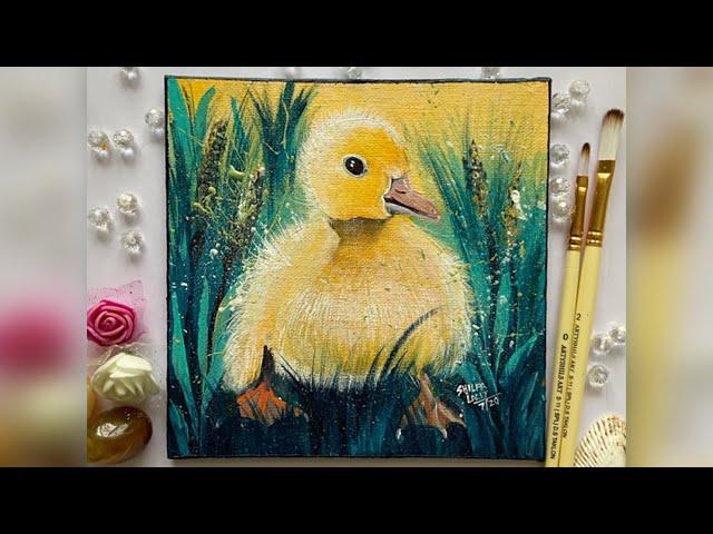 EASY CUTE DUCKLING #ACRYLICPAINTING TUTORIAL FIR BEGINNERS STEP BY STEP TUTORIAL WITH #ARTYSHILS