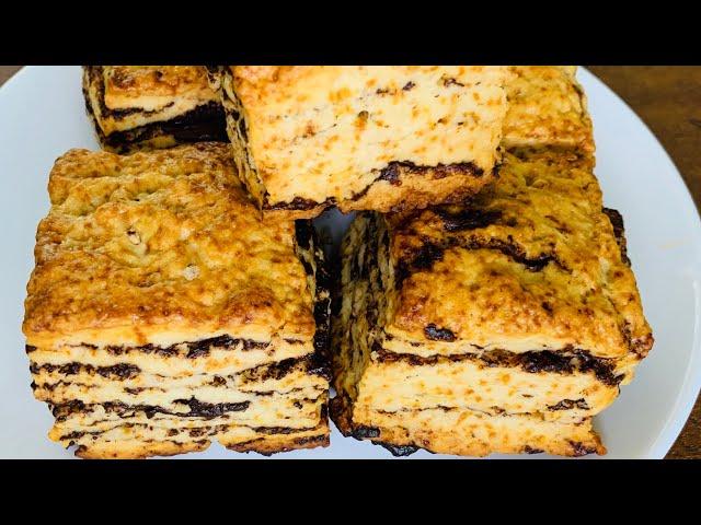 Chocolate Scone Recipe | Biscuiți cu straturi ciocolată | Печенье с шоколадной прослойкой