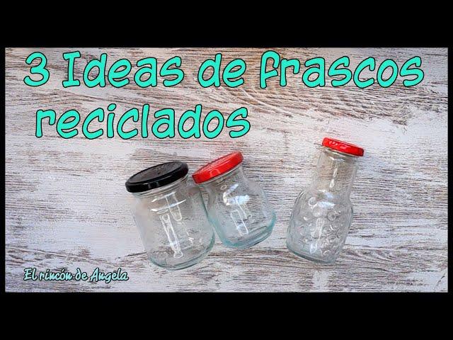3 Ideas para reciclar frascos de vidrio pequeños -Diy manualidades y decoupage