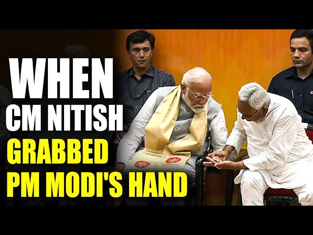 Nitish Kumar Grabs PM's Inked Finger at Nalanda |PM Modi |Nalanda University Campus | Rajgir, Bihar