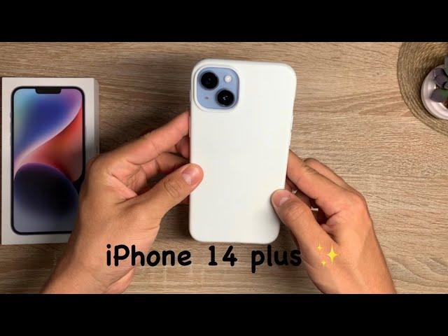 iPhone 14 plus unboxing 2023 (blue) l aesthetic unboxing + accessories