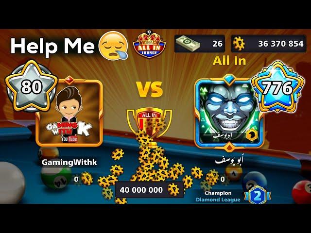 Level 80 Vs Level 776  Table All in 8 ball pool + Berlin indirect Denial - GamingWithK