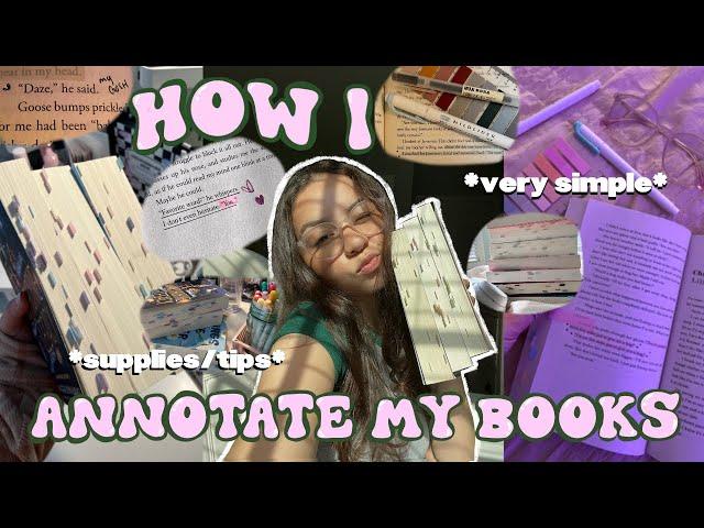 how I annotate my books ! (super simple & aesthetic) (routine/supplies)