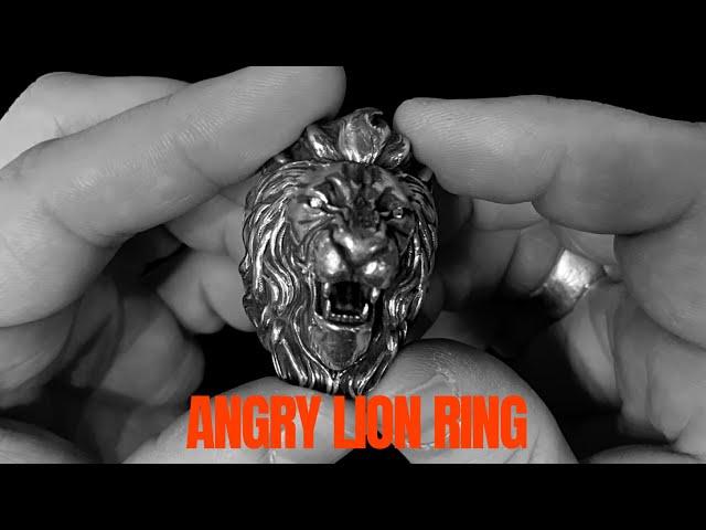 Silver Angry Diamond Lion Ring | Worn By Arnold Schwarzenegger | AJT Jewellery