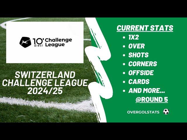 Switzerland Challenge League 2024/25 | Current Stats after Round 5 | OverGolStats