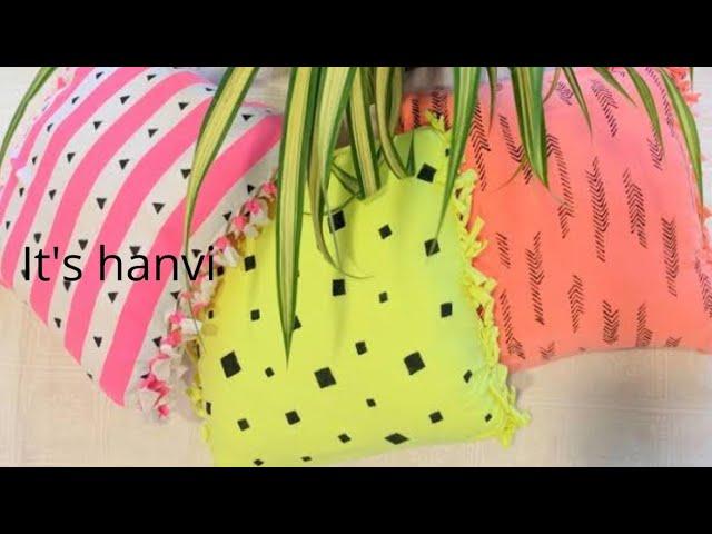 DIY Pillow Cover || re-use Old T-shirt || it's hanvi