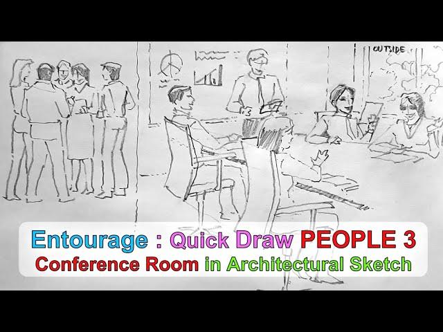 Entourage : Sketch PEOPLE (Part 3) Conference Room #DrawPeople #ArchitecturalSketch #GibPal