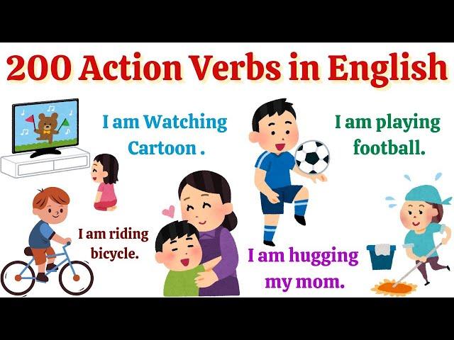 200 Action verbs in English with sentences | Action Verbs For Beginner | English Sentences