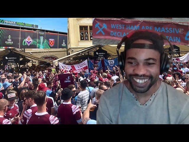 AMERICAN REACTS TO WEST HAM FANS TAKE OVER PRAGUE | Fiorentina vs West Ham United