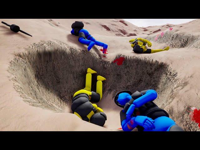 MANTA'S WARBOX DESERT! Active Ragdoll Physics! EPIC NPC Wars BLUE vs YELLOW! #3