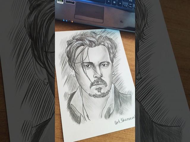 Рисую портрет Джонни Деппа за 40 минут  #drawing #portrait