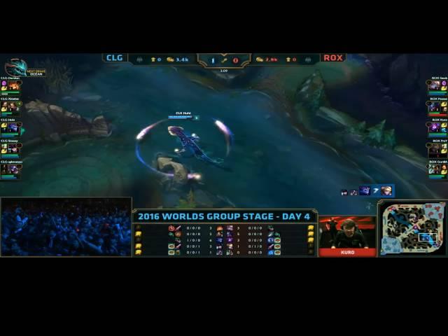 CLG Huhi level 1 roam bot vs ROX at Worlds