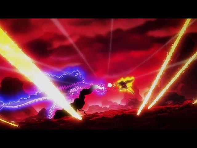 Luffy and Kaido clash clear the sky and fissure the earth like the clash between Whitebeard & Roger