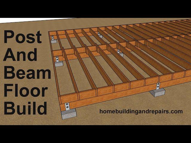 Concrete Pier And Beam Floor Framing Foundation Construction - Home Building Tutorial