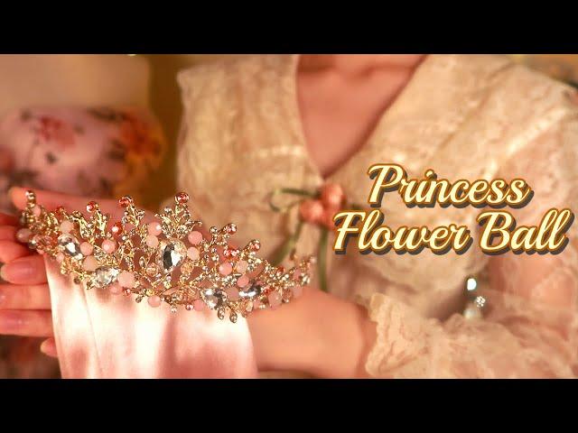 ASMR | Princess Treatment for the Rose Ball  (makeup + hair) {layered sounds}