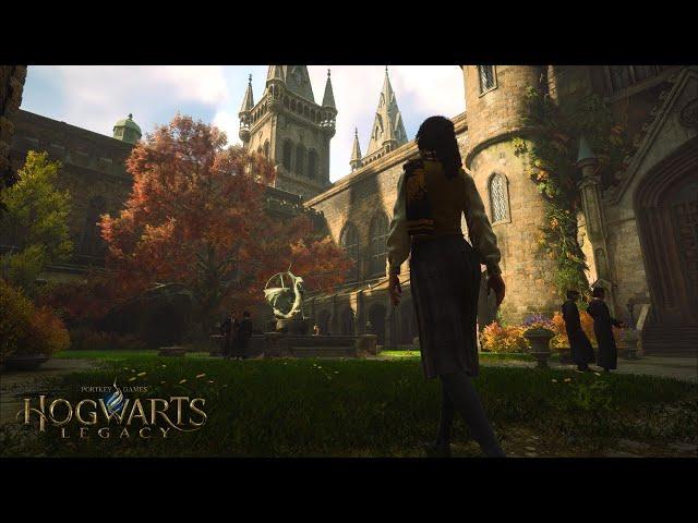 [4K] Autumn Stroll in Hogwarts Castle | Hogwarts Legacy Ambience & Music