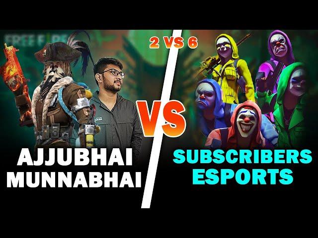 AJJUBHAI DUO VS 6 SUBSCRIBERS ESPORTS SQUAD - PLAY WITH MUNNABHAI - FREE FIRE HIGHLIGHTS