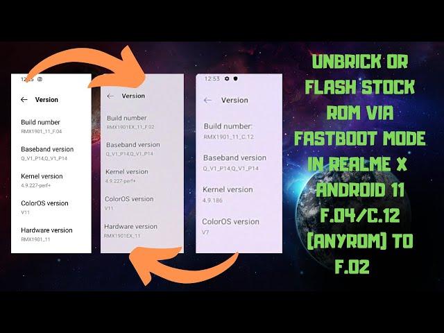 How To Unbrick/Flash Stock Rom Via Fastboot Mode In Realme X Android 11 F.04/C.12 (Any Rom) TO F.02