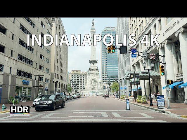 Driving Indianapolis 4K HDR - Downtown to Indianapolis Motor Speedway - USA