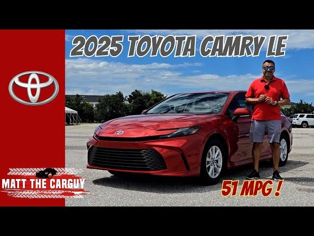 The cheapest 2025 Toyota Camry LE gets up to 53 MPG! Is it the best trim to get? Review and Drive.