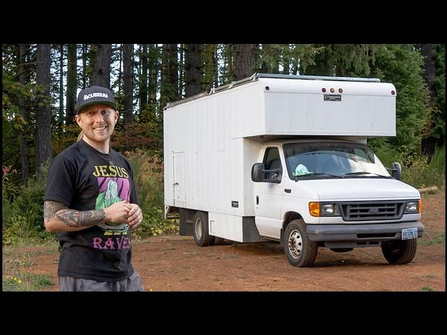 His micro studio apartment is HIDDEN inside a work van!?