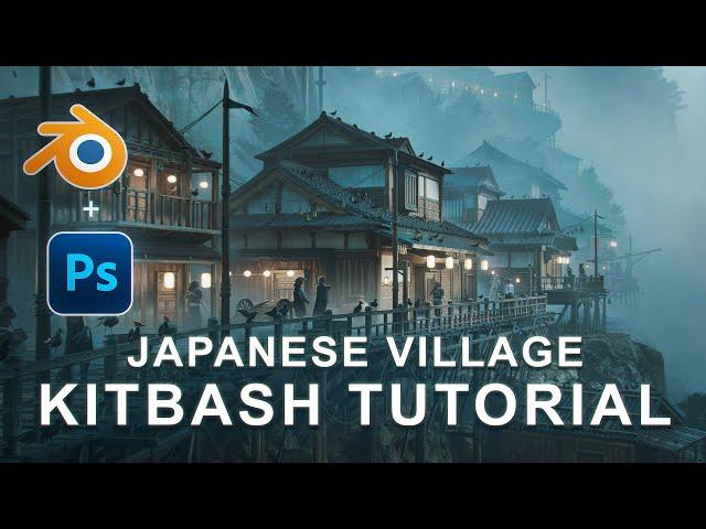 Create A Japanese Village In Blender! - Concept Art Kitbash Tutorial