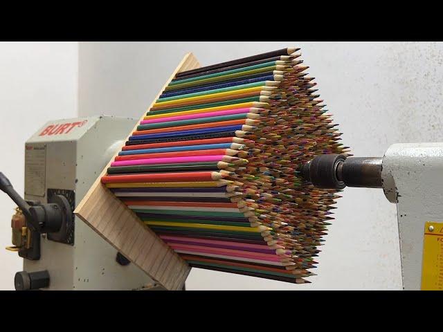 Amazing Woodturning Crazy - Quintessential Identity Of Colored Pencil With Epoxy Resin On Wood Lathe