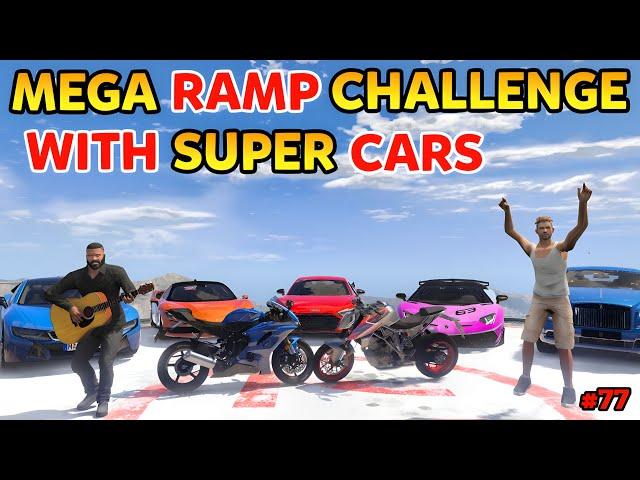 Mega Ramp Challenge With Super Cars | Gta 5 In Telugu | Gta 5 Game Play #77