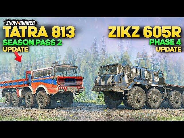 New Tatra T813 VS Zikz 605R in SnowRunner Season Pass 2 Update 14