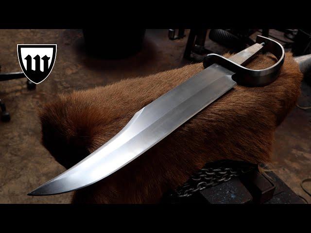 Forging the second largest bowie knife in the world, part 3, making the D guard.
