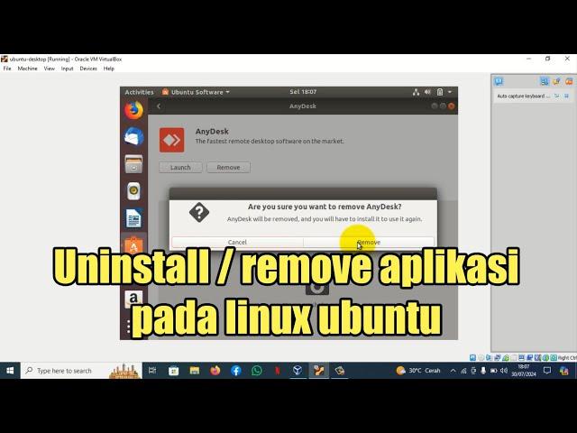 Cara uninstall atau remove aplikasi pada linux ubuntu