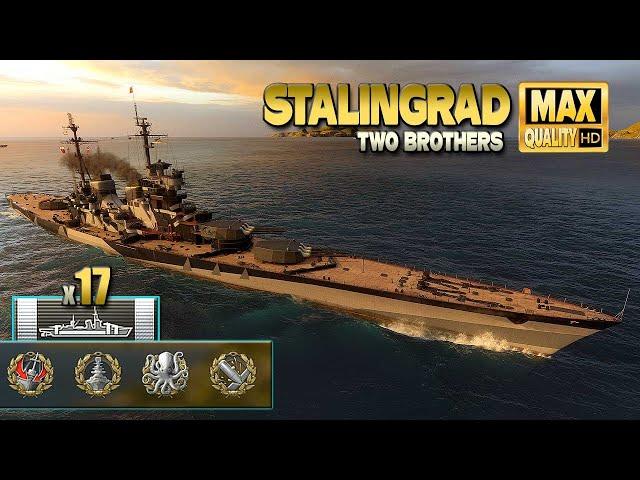 Cruiser Stalingrad: Citadel hunter on map "Two Brothers" - World of Warships