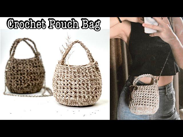 Easy Crochet Cute Pouch Bag Tutorial | Crochet Cute Tiny Round Net Bag DIY