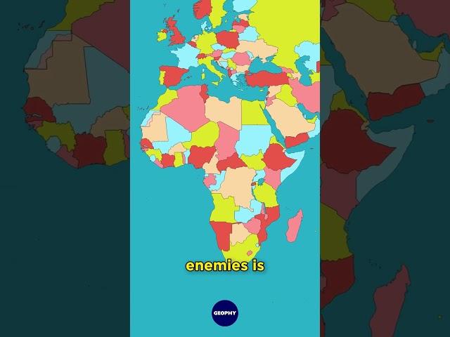 The countries that have MOST ENEMIES #maps #geography #country