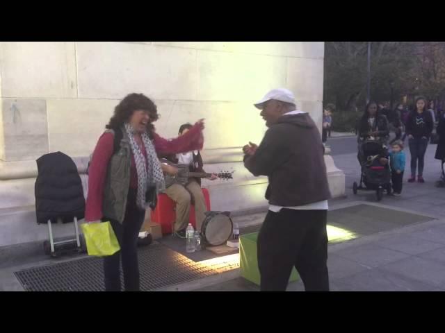 Woman Randomly Walks Off the Street to Join Street Musicians