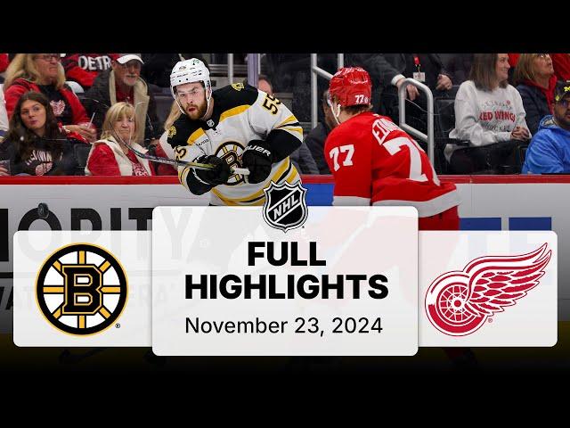 NHL Highlights | Bruins vs. Red Wings - November 23, 2024