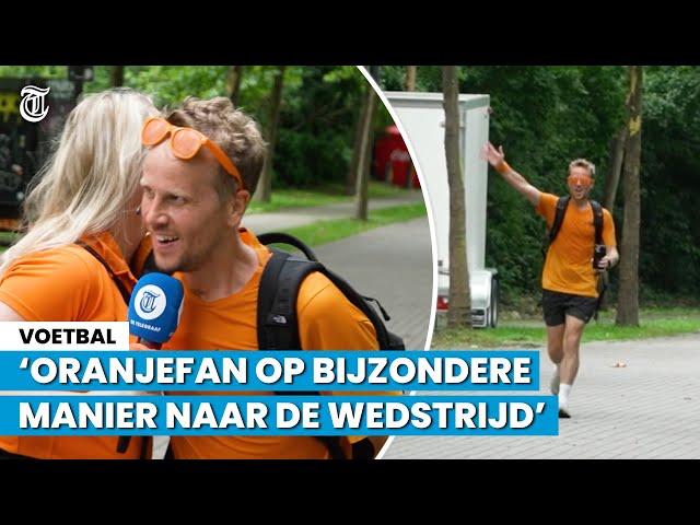 Bizar! Oranjefan rent van Amsterdam naar Dortmund