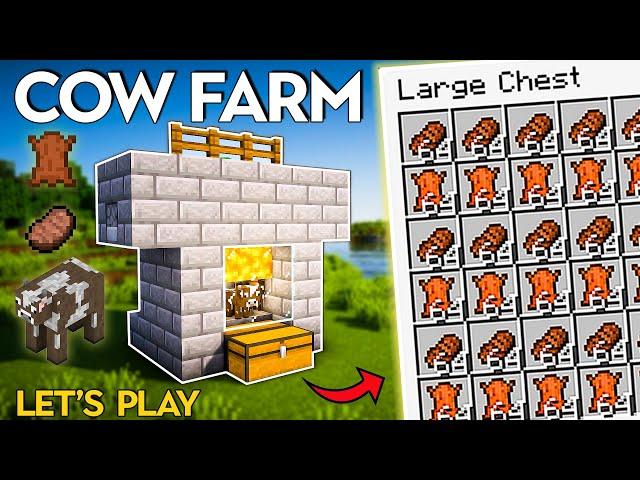 Minecraft: EASY AUTOMATIC Cow Farm in 1.21! | Let's Play Guide!