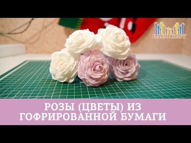 Розы (цветы) из гофрированной бумаги