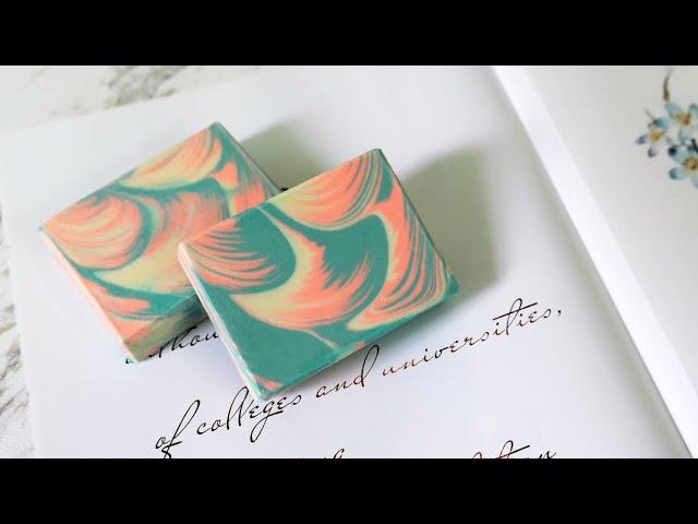 貝殼渲染皂 - clamshell swirl handmade soap for March soap challenge club - 手工皂